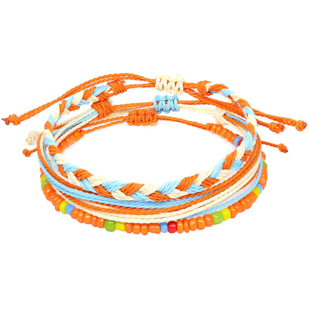 Lot de 3 Bracelets Brésiliens Colorés Imperméables orange